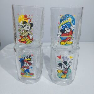 Vtg Mickey Mouse Walt Disney World McDonald's Y2K Drinking Glasses Heavyweight